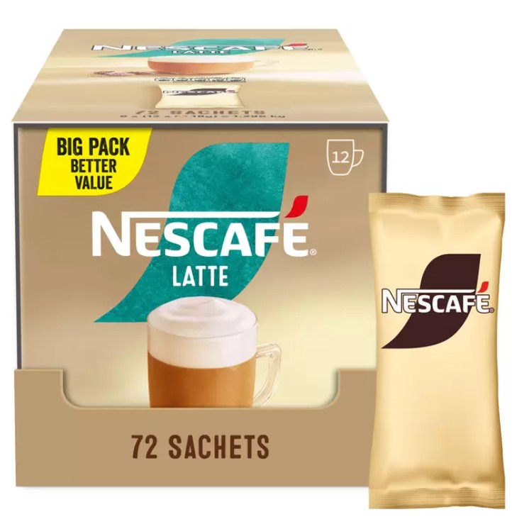 Nescafe Latte Sachets, 72 x 18g (1296g)